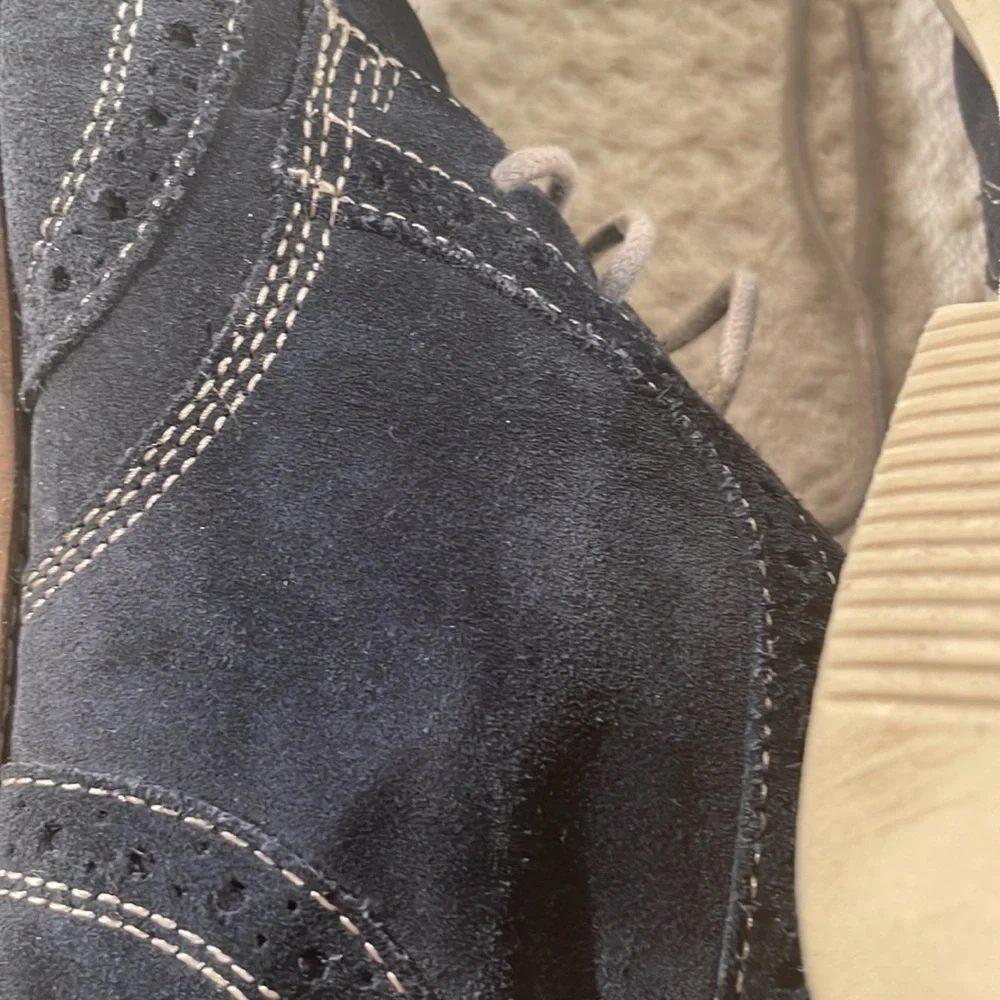 G H Bass Baltimore Blue Suede Oxford Ankle Boot Unisex